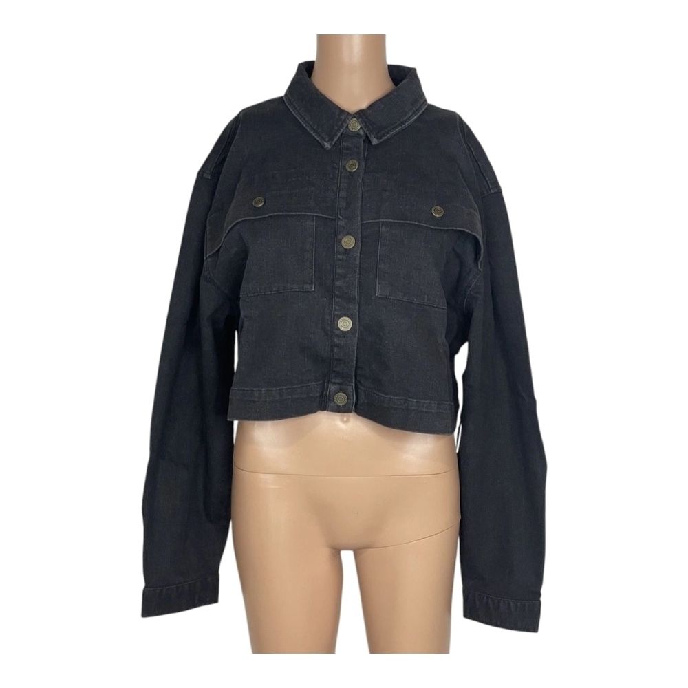 Cleobella Dean Jacket In Black Denim XL Womens NWT $198 - Picture 3 of 11